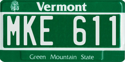 VT license plate MKE611