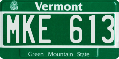 VT license plate MKE613