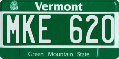 VT license plate MKE620