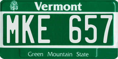 VT license plate MKE657