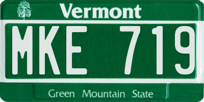 VT license plate MKE719