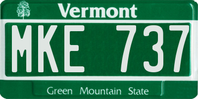 VT license plate MKE737