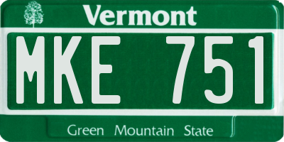 VT license plate MKE751