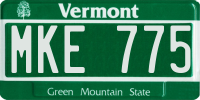 VT license plate MKE775