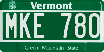VT license plate MKE780