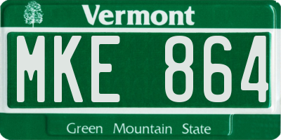 VT license plate MKE864