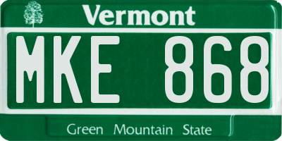 VT license plate MKE868