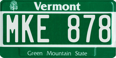 VT license plate MKE878