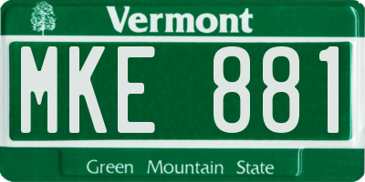 VT license plate MKE881