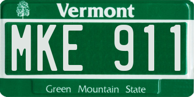 VT license plate MKE911