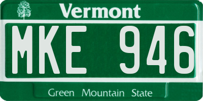 VT license plate MKE946