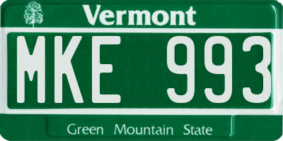 VT license plate MKE993