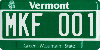 VT license plate MKF001