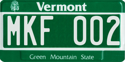 VT license plate MKF002