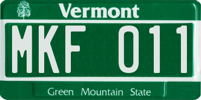 VT license plate MKF011