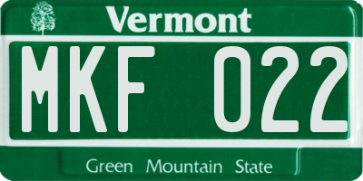 VT license plate MKF022