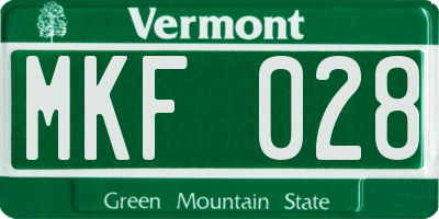 VT license plate MKF028