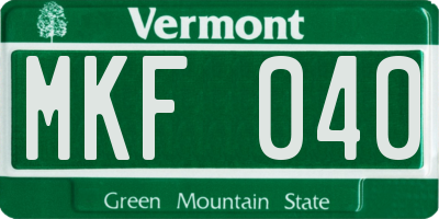VT license plate MKF040