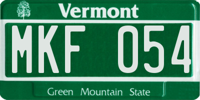 VT license plate MKF054