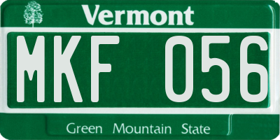 VT license plate MKF056