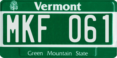 VT license plate MKF061
