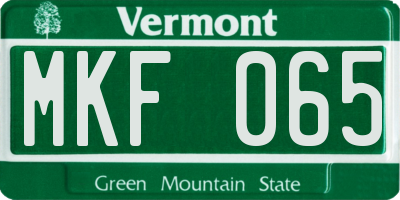 VT license plate MKF065