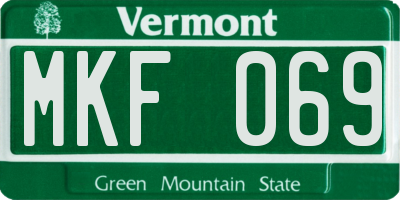 VT license plate MKF069
