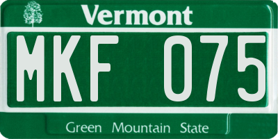 VT license plate MKF075