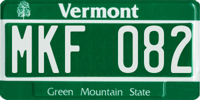 VT license plate MKF082