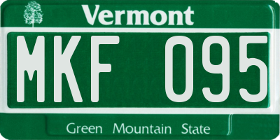 VT license plate MKF095