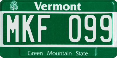 VT license plate MKF099