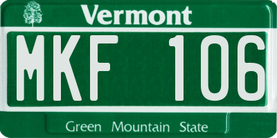 VT license plate MKF106