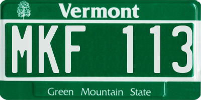 VT license plate MKF113