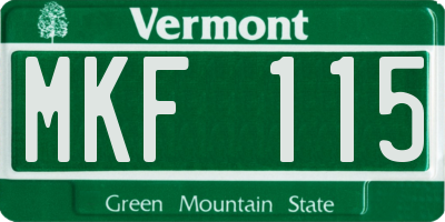 VT license plate MKF115