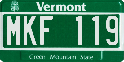 VT license plate MKF119