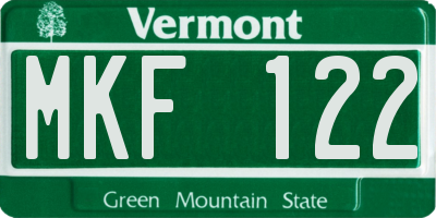 VT license plate MKF122