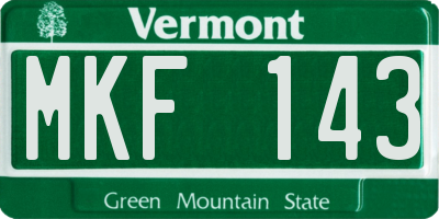 VT license plate MKF143