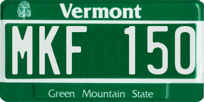 VT license plate MKF150