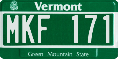 VT license plate MKF171