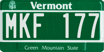 VT license plate MKF177