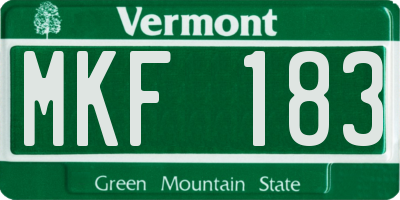 VT license plate MKF183