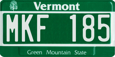 VT license plate MKF185