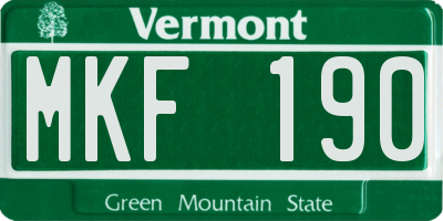 VT license plate MKF190