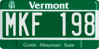 VT license plate MKF198