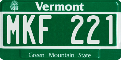 VT license plate MKF221