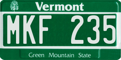 VT license plate MKF235