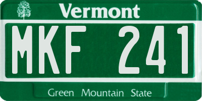 VT license plate MKF241