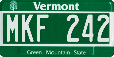 VT license plate MKF242