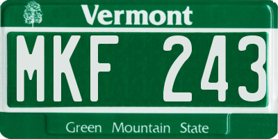 VT license plate MKF243