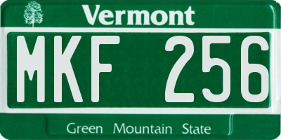 VT license plate MKF256